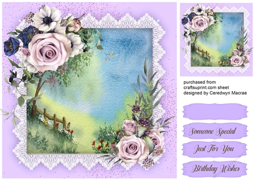 Beautiful meadows and Lilac roses