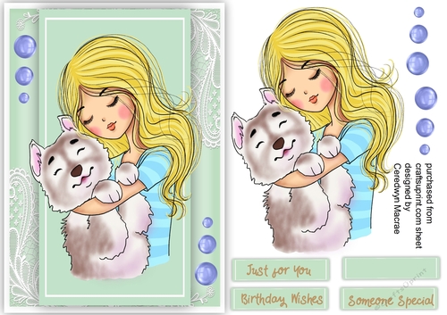 Girl With Her Dog 3