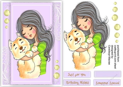 Girl With Her Dog 4