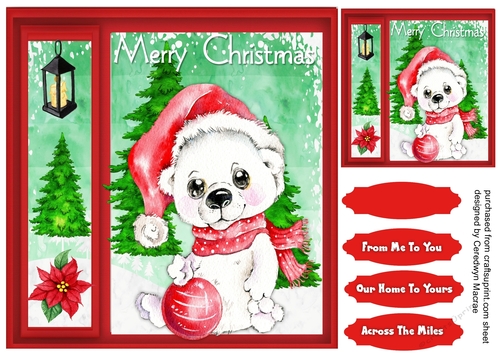 Cute Pup In Santa Hat