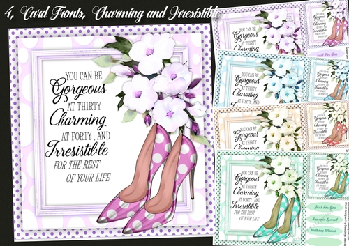 4, Card Fronts , Charming and Irresistible 