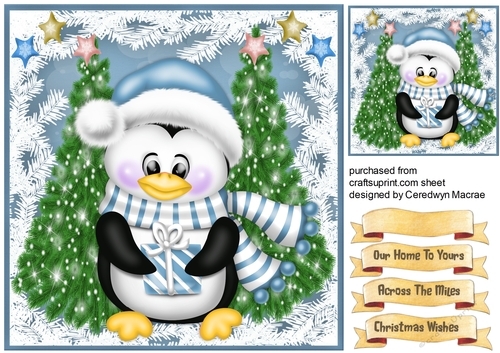Penguin in a Blue Scarf