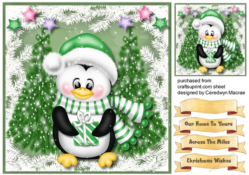 Penguin in a Green Scarf