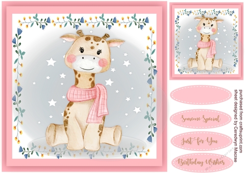 Giraffe  in a Flower Frame 