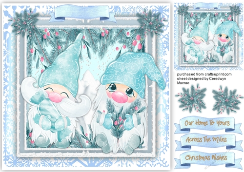 Cute Blue Christmas Gnomes 