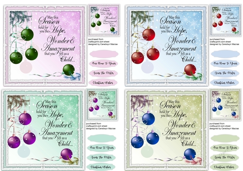 4, Christmas Card fronts , 