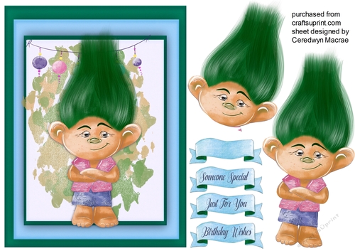 A5 , Troll With Green  Hair