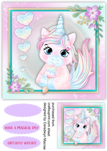Gorgeous Unicorn with Ice Cream 1