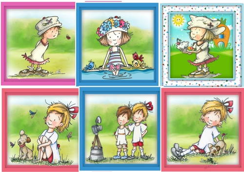 6 , Lovely card Fronts ,Sassys Friends 