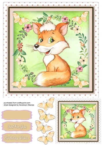 Gorgeous Fox and Butterflies 