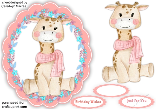 Giraffe in a Scalloped Frame 