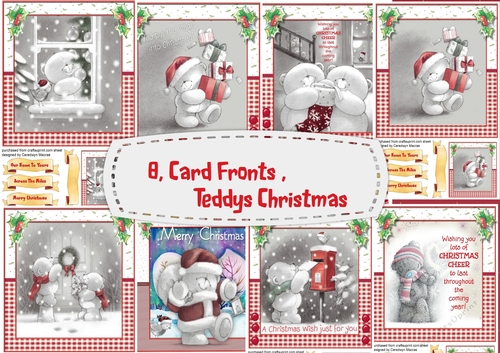 8, Card Fronts , Teddies Christmas