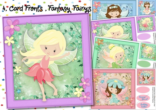 4, Card Fronts ,Fantasy Fairys