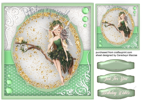 Blond  Fairy on a Branch