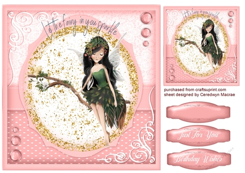 Dark Haired  Fairy on a Branch