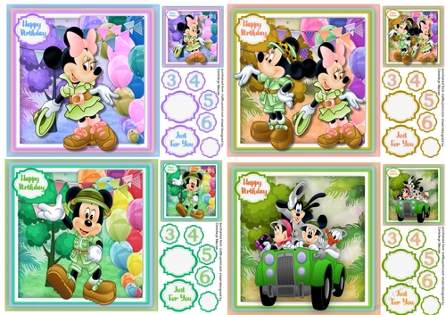 4, Lovely Card Fronts , Safari  Micky 