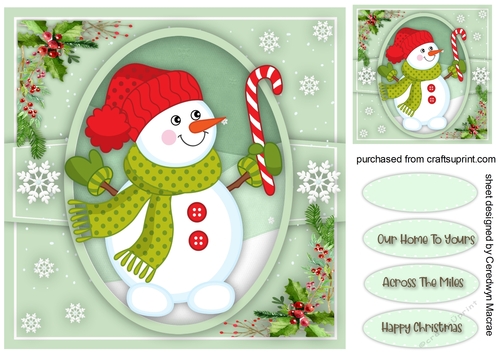  Snowman With Candy Cane