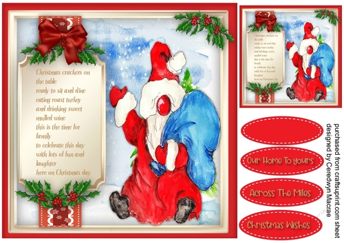 Christmas Gnome , With Verse