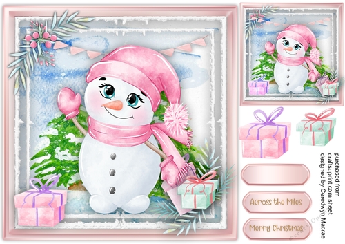 Jolly Snowman , Pink