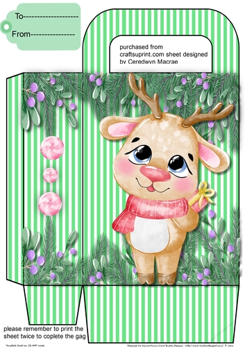 Gift Bag with Gorgeous  Reindeer