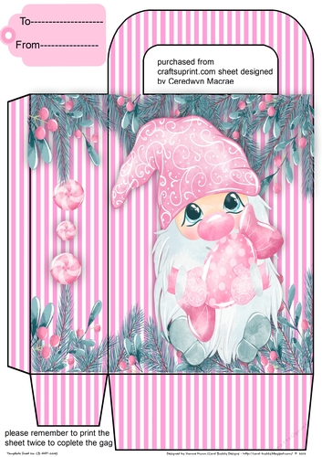 Gift Bag with Gorgeous  Pink Gnome