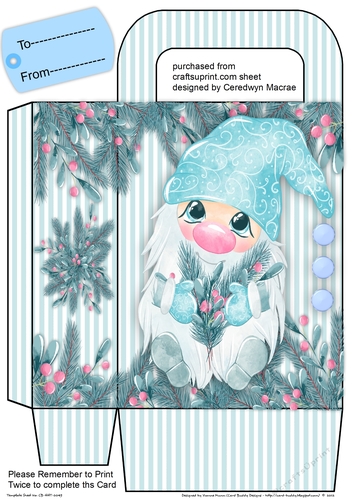 Gift Bag with Gorgeous Blue Gnome