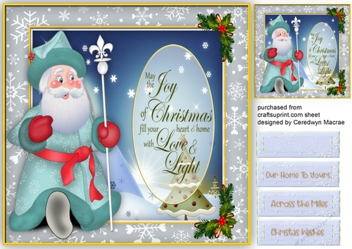 Gorgeous Blue Santa with Verse