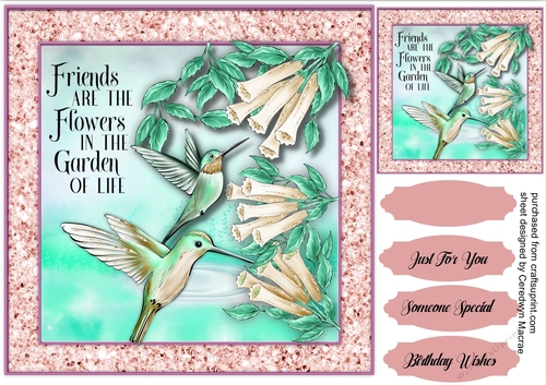 Lovely Humming Birds and Trumpet Flowers