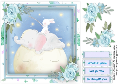 Cute Ellie and Rabbit Catching Stars