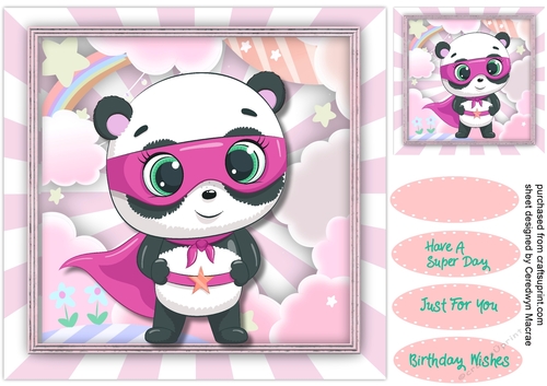 Gorgeous Panda Super Hero, pink