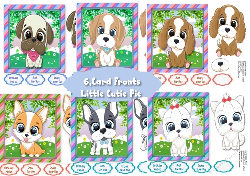 6,Card Fronts , Little Cutie Pie