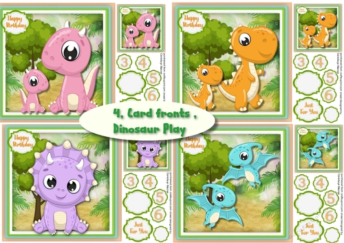 4, Lovely card Front , Dinosaur Play