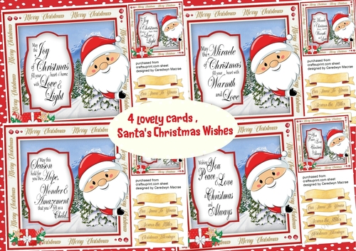 4, Lovely Cards ,Santas Christmas Wishes
