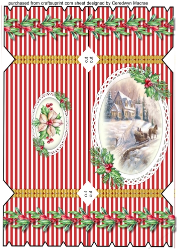 D.L ,Lovely Christmas Cracker card 1