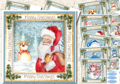 6, Cards + 2,Inserts, Merry Christmas