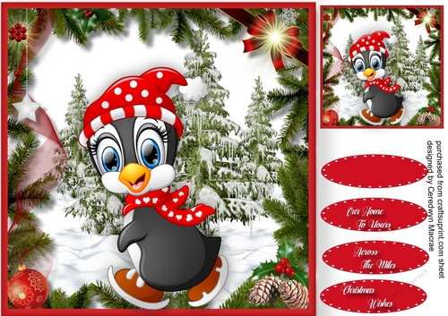  Penguins Walk in the Snow 