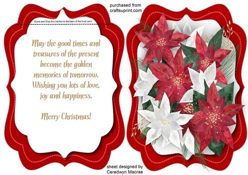 A5, Tent Card , Christmas Poinsettias
