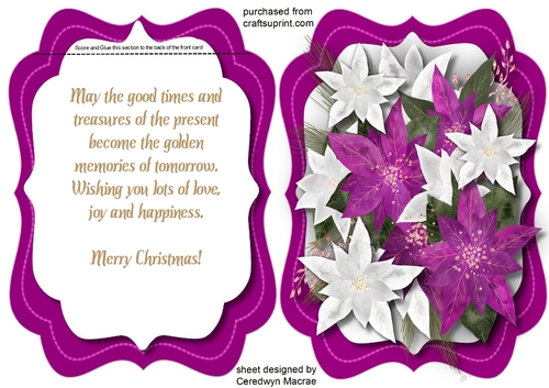 A5, Tent Card , Lilac Poinsettias