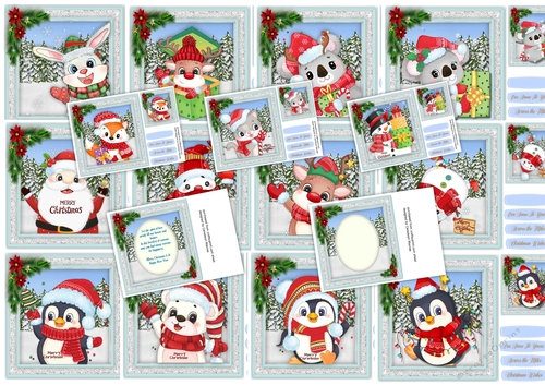 15 , Cards + 2 Inserts Christmas Friends