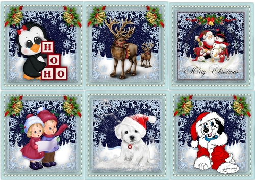 6,Gorgeous Snowflake cards , Little Cuties