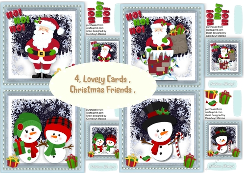 4, Lovely Cards , Christmas Friends