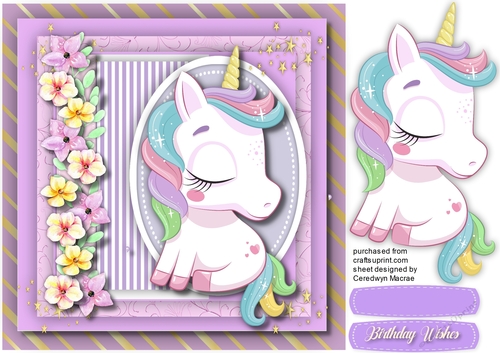 Gorgeous Unicorn and Flowers 3