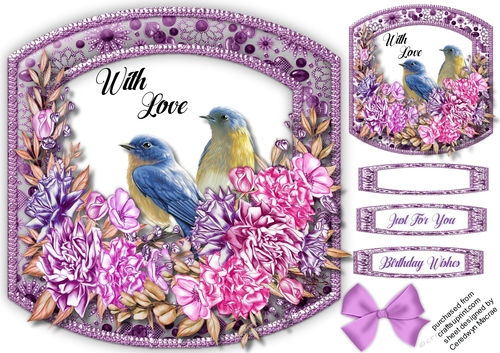 Beautiful Birds and Lilac Flowers