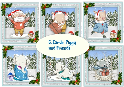 6 Card Piggy and Friends