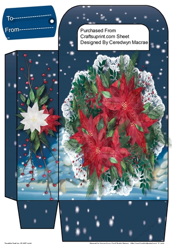 Christmas Poinsettias Gift Bag