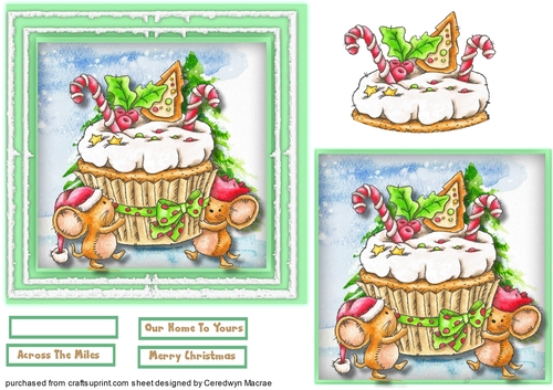 6x6  Cards  Christmas Cupcake