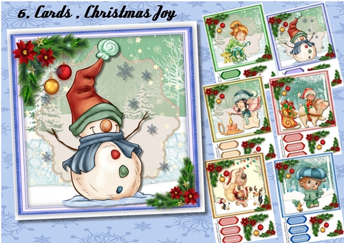 6,Cards  Christmas Joy 