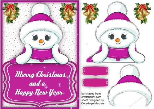 A5 , Cute Snowman Just For You  3