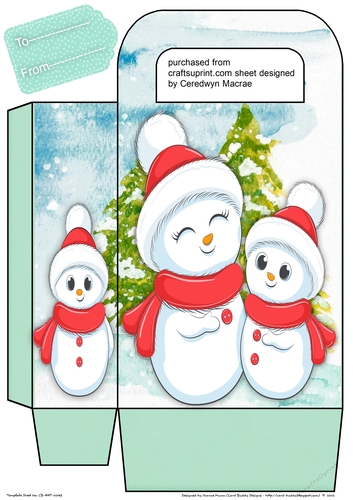 Gorgeous Gift Bag , Cute Snowmen 