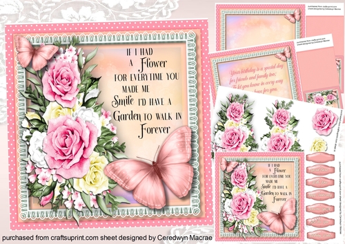 8x8 Mini Kit Beautiful Flowers and a Smile , Pink 